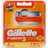 Gillette Rasierklingen Fusion 5 Power Rasierklingen Set 4er Ersatzklingen kompatibel Klingen, 4-tlg., kompatibel mit Fusion 5 Rasierer Wechselklinge Beauty Pflege, Flexible Klingen Für empfindliche Haut Rasur Rasierset Gleitstreifen orange