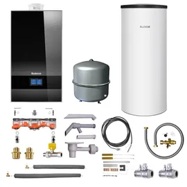 Buderus GB182i.2 Logaplus Paket W42 schwarz mit Regelung BC400 und Warmwasserspeicher SU160 - 25 kW - 7739621369