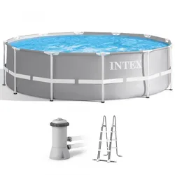 Aufstellpool Intex Prisma Frame 26716NP - rund + Filterpumpe und Leiter