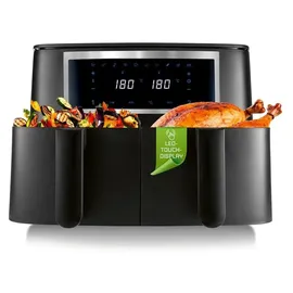 GOURMETmaxx Doppelkammer Heißluftfritteuse 2 x 4 L schwarz