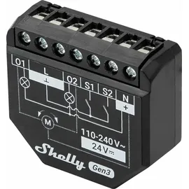Shelly 2PM Gen3 Unterputz Relais max 16A 2 Kanal WLAN, Bluetooth, Smart-Schalter 2er Pack