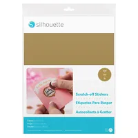 Silhouette MEDIA-SCRATCH-GLD Rubbel-Aufkleberfolie für Schneideplotter gold 215 x 280 mm, 5 Blatt