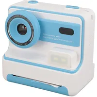 Depisuta Kinderkamera für Sofortdruck, 1080P HD 48 MP Dual-Objektiv-Selfie-Digitalkamera für Kinder mit 3-Rollen-Fotopapier, 16-facher Digitalzoom-Sofortdruckkamera, 2, (Blue)