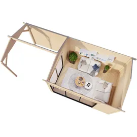 Palmako Gartenhaus Amanda 7,12 x 3,40 m Grau