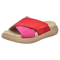 Rieker Pantolette, Sommerschuh, Strandschuh, Hausschuh, Schlappen mit bequemem Fußbett, rot