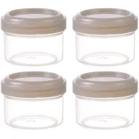 Generisch Kleine Dosen, Gefrierdosen Klein,4 StüCk, 35Ml, Kleine Plastikdosen Mit Deckel, Mini Dosen Mit Deckel, Mini BehäLterset FüR SoßEn, Dips Und GewüR, Perfekt FüR Campin, Reisen (Grau)