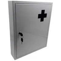 Relaxdays Abschließbarer Medizinschrank Weiß,Grau