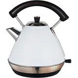 Schäfer Wasserkocher Retro Wasserkessel 1,7 Liter Aut. Abschaltung Weiß/Gold