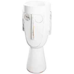 Pflanzkübel GILDE "Übertopf XXL Gesicht "Face" weiß H. 106 cm", weiß, B:45cm H:106cm T:40cm, Fiberglas, Pflanzgefäße