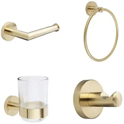 Badezimmer-Zubehör-Set 4-tlg. -satiniertes Gold – Ayanna