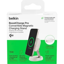 Belkin BoostCharge Pro - Kabelloses Aufladen, 1,5 m, Weiß AC, Schnellladung Drinnen,