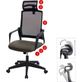 MCW Bürostuhl MCW-J52, Drehstuhl Schreibtischstuhl, ergonomisch Kopfstütze, Kunstleder ~ olivgrün