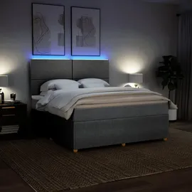 vidaXL Boxspringbett 180 x 200 cm Hellgrau