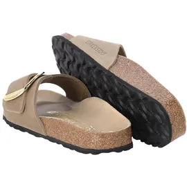 Birkenstock für Damen. 1030467 Leder-Sandalen Madrid Big Buckle" (Schmale Passform) hellbraun 38 Wohnung, Keine, Lässig