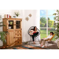 Highboard Schrank Kommode MEXICO Landhausstil Massivholz Pinie, Landhausmöbel rustikal aus Mexiko