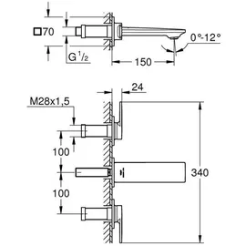 Grohe Allure 3-Loch-Waschtischbatterie Chrom
