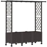 vidaXL Hochbeet Mit Rankgitter Und Dach 162,5 x 40 x 142 cm Braun