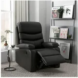 Homcom Relaxsessel Liegesessel Sessel mit Liegefunktion (Fernsehsessel, 1-St., Seniorensessel), Schwarz 78 x 90 x 105 cm schwarz