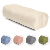 Vedara® Yoga Bolster AKAMA – Yogakissen mit Kapokfüllung für Yin Yoga – Rechteckig – Waschbarer Bezug aus 100% robuster Baumwolle – Großes Yogakissen für Restorative Yoga (Natur, Groß)