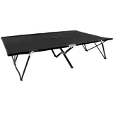 furnicato Doppelliege, Schwarz, Textil, Rechteckig, 125x40x193 cm, Gartenmöbel, Gartenliegen