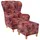 Supellex Ohrensessel Sofia Samt-Velours 80 x 100 x 80 cm Mehrfarbig mit Hocker