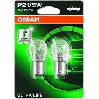 Osram Glühlampe Sekundär P21/5W Ultra Life 12V/5/21W, 2 Stück