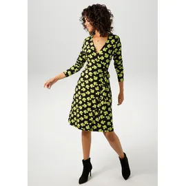 Aniston CASUAL Wickelkleid Geblümt Grün/Schwarz/Yellow 36