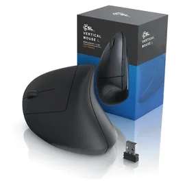 CSL Ergonomische Linkshändermaus schwarz
