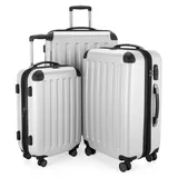 Hauptstadtkoffer Spree - 3er Kofferset, TSA, Trolley-Set, Rollkoffer, Reisekoffer, (S, M & L), Weiß