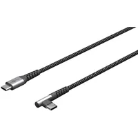 goobay 64660 USB C USB C Kabel mit 90 Grad Winkel / Handykabel 480 Mbits / USB 2.0 m Grau