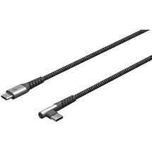 goobay 64660 USB C USB C Kabel mit 90 Grad Winkel / Handykabel 480 Mbits / USB 2.0 m Grau