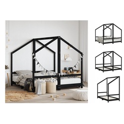vidaXL Kinderbett Kinderbett Schwarz 2x80x160 cm Massivholz Kiefer schwarz