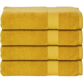 done.® Handtuch Set »Deluxe«, (Set, 4 St., 4 Gästetücher (30x50 cm), Uni Farben, Hotelqualität aus hochwertigem Zwirnfrottier, goldfarben