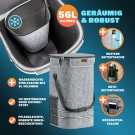 monzana 3in1 Einkaufstrolley grau 56 L