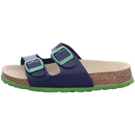 superfit Jungen FUSSBETTPANTOFFEL Hausschuhe, BLAU/GRÜN 8210