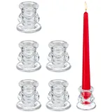 Relaxdays Stabkerzenhalter Glas 6er Set, transparent