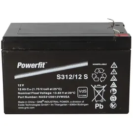 Exide Powerfit Bleiakku Agm 12v 12ah S312/12 S