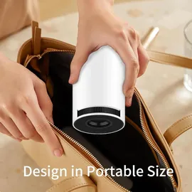 lqwell Beamer Projektor, unterstützt BT5.0 mit 11.0 Android OS, Automatische Trapezkorrektur, 130-Zoll-Display, 4K Heimkino, hdmi, Weiß