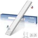 GLUROO Schrankbeleuchtung LED mit Bewegungsmelder 30CM, 3 Farben Dimmbar Schranklicht Schrankleuchte, USB C Wiederaufladbar, Unterbauleuchte Küche für Kleiderschrank, Treppe