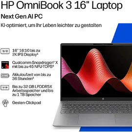 HP OmniBook 3 NGAI 16-bz0351ngx Snapdragon X X1-26-100 16 GB RAM 512 GB SSD Win11 Home