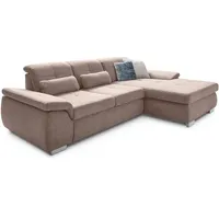 die planbar Ecksofa MP-IN16037 L-Form, Breite 289 cm, mit Kaltschaum-Polsterung, mit Sitztiefenverstellung & Zierkissen rosa