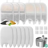 NOPKESV 6pcs Katzenbrunnen Filter,Katzen Trinkbrunnen Filter,6 Filter für Katzenbrunnen und 12 Schaumstofffilter mit Aktivkohle Naturharzen,Katzenbrunnenfilter Ersatz kompatibel mit 4-L Trinkbrunnen