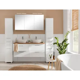 WELLTIME Hochschrank WELLTIME "Trento, verschiedene Ausführungen und Farben", weiß, B:30cm H:180cm T:27cm, MDF, Schränke, Hochschrank, Badmöbel, Seitenschrank Breite 30 cm, viel Stauraum, Made in Germany