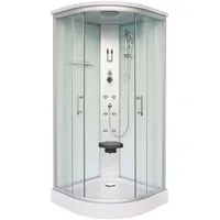 Komplettdusche SANOTECHNIK "Scala", silber (chromfarben), B:90cm H:215cm T:90cm, Duschkabinen, mit Beleuchtung und Sitz