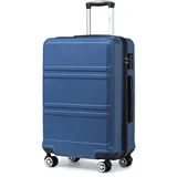 KONO Trolley Handgepäck Koffer 55cm Leicht Hartschalenkoffer Reisekoffer mit 4 Rollen und TSA Schloss, 51.5x38x21cm, 39Liter, Zwillingsrollen Rollkoffer, ABS Hartschale (Dunkelblau, M)