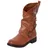 Toocool - Damenstiefel niedrige Biker Boots Motorradfahrerin Stiefeletten Schnallen Kampfstiefel SA9907, Camel, 37 EU - 37 EU