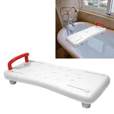 TANYEAR Badewannenbrett, Sitzbrett Badewannensitz Wannensitz Senioren Wannenbrett, Belastbarkeit bis zu 150 kg, für Badewanne, mit Rot Griff, 70 cm × 31cm