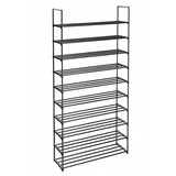 Hansiro Schuhregal, Schwarz, Metall, 30x92 cm, Garderobe, Schuhaufbewahrung, Schuhregale
