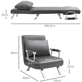Homcom Schlafsofa mit Armlehne