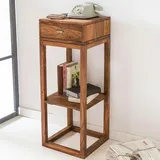 KADIMA DESIGN Beistelltisch, quadratisch, mit Schublade und Ablagefach, ideal für Wohnzimmer oder Schlafzimmer.